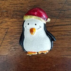Vintage Danecraft Penguin Pin/Brooch -  Holiday Bling -Signed pin